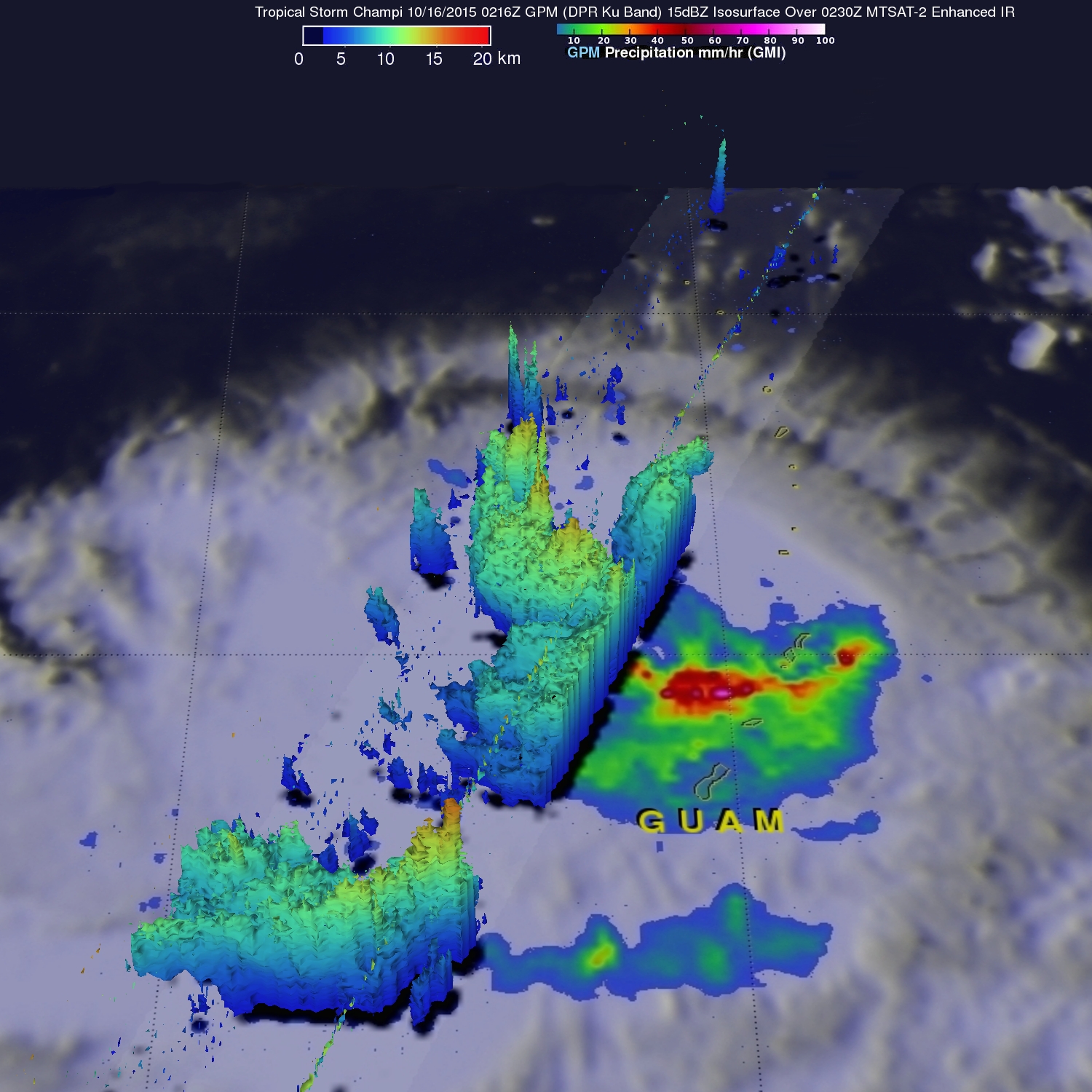 GPM image of Champi rainfall