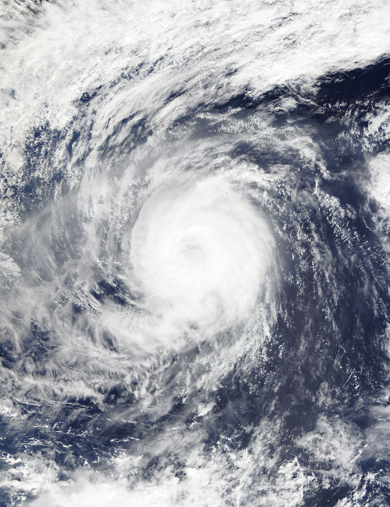 NASA Terra image of Typhoon Champi in western Pacific Ocean
