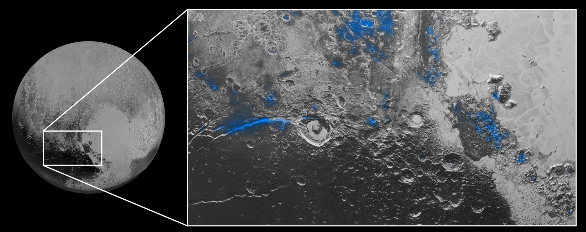 Zoom in area on Pluto