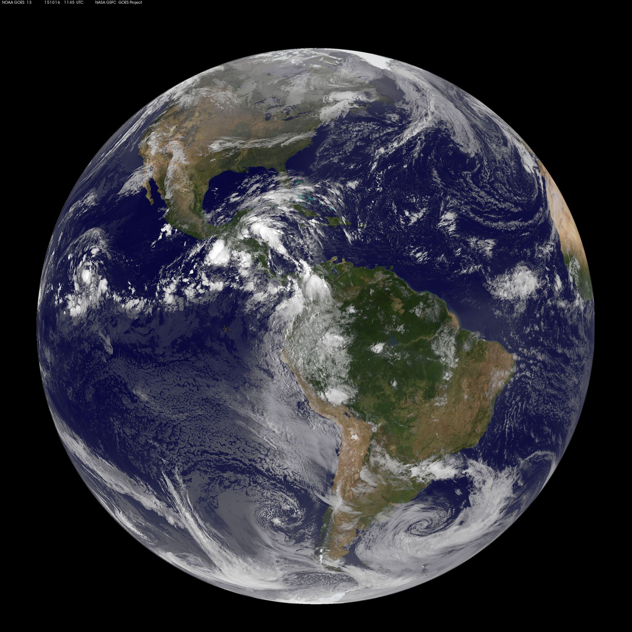 Full disk image of the U.S. and Atlantic Ocean basin