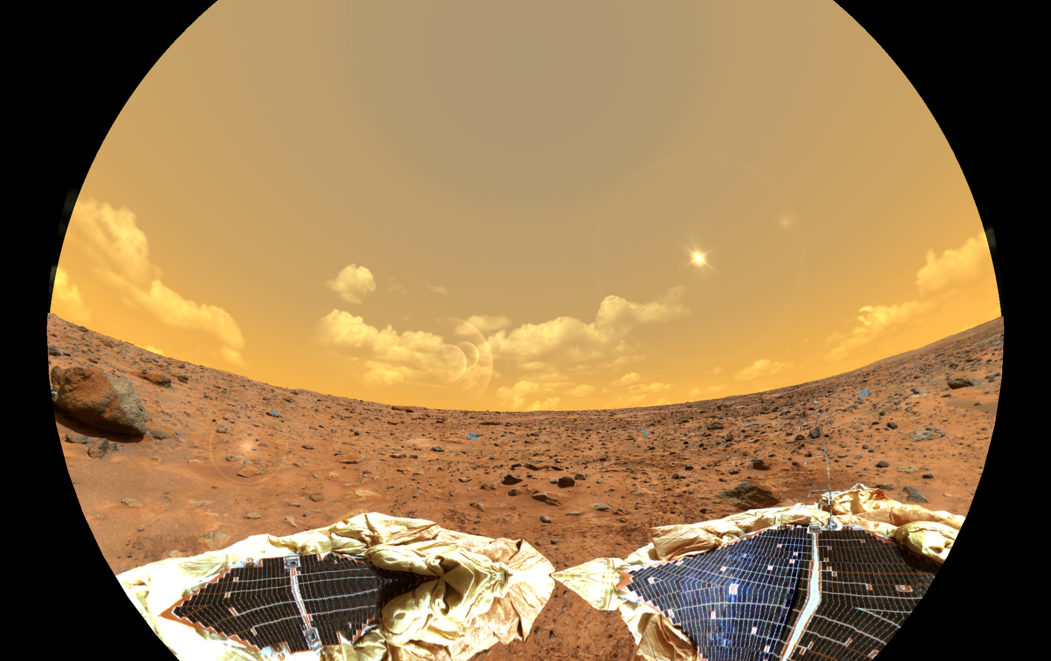 A computer-generated image from Marshall’s Meteoroid Environments Office shows the view from Acidia Planetia on Mars.
