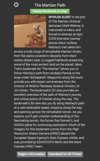 Mars Trek's bookmark.