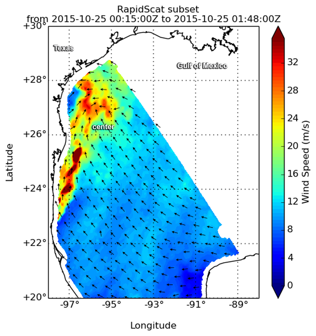 RapidScat image of Patricia