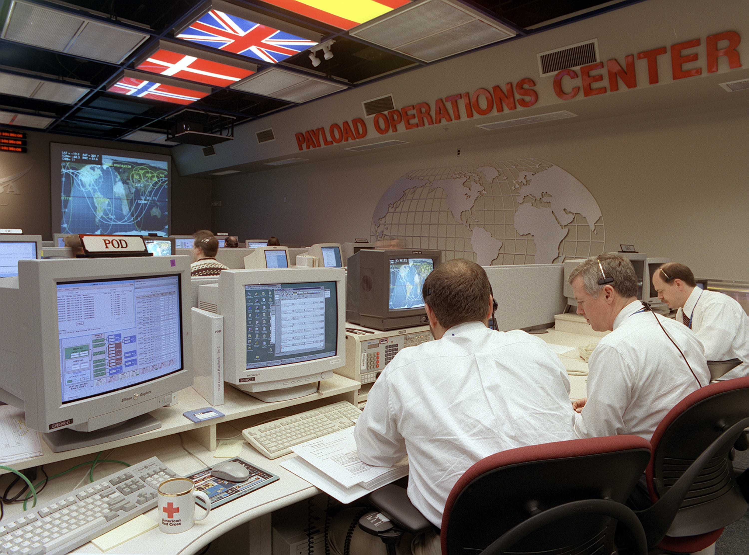 This photograph of the Payload Operations Integration Center was taken soon after certification was complete.