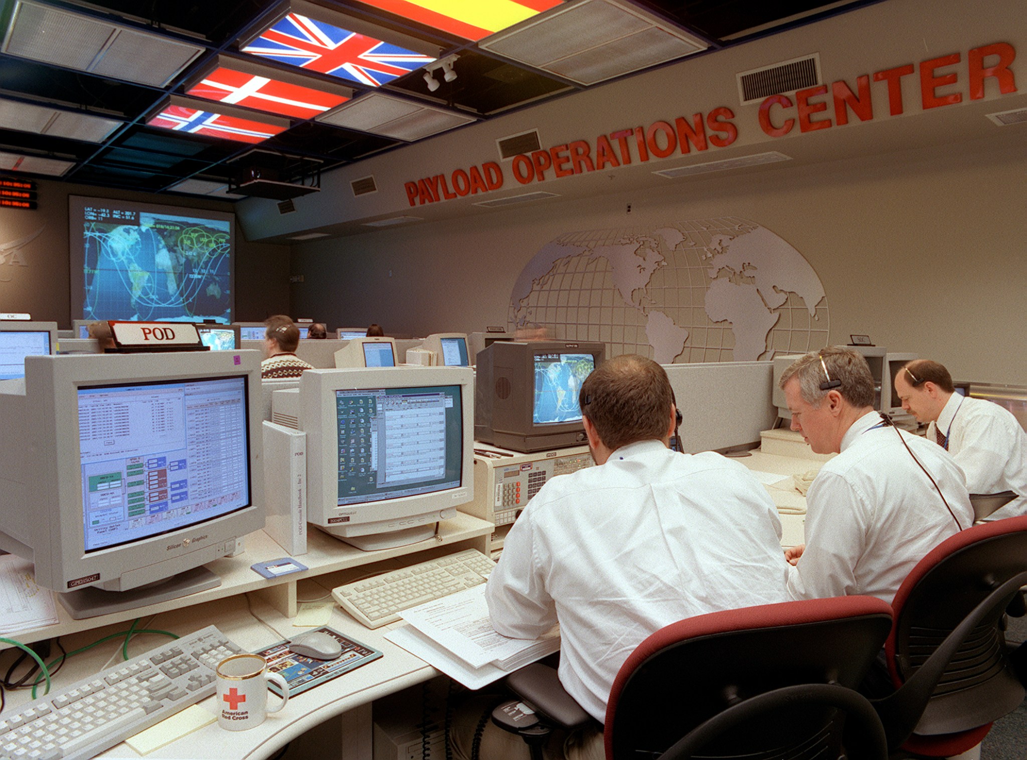 This photograph of the Payload Operations Integration Center was taken soon after certification was complete.