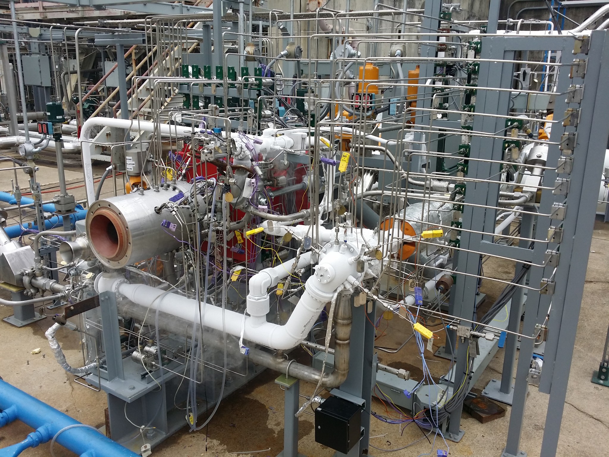 Marshall engineers recently performed preliminary tests on a 3-D printed turbopump to be used with a methane-powered engine.