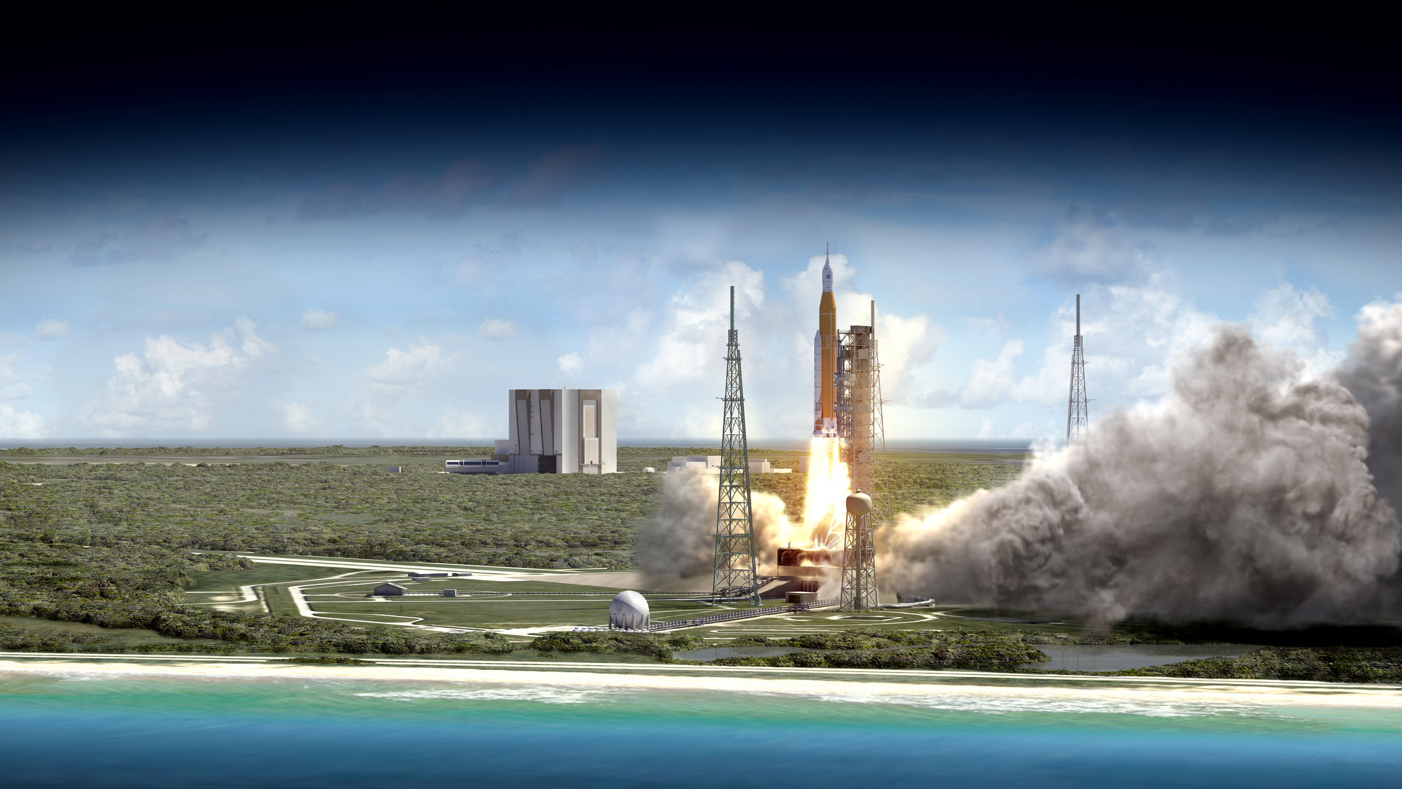 EM1 SLS Launch Animation