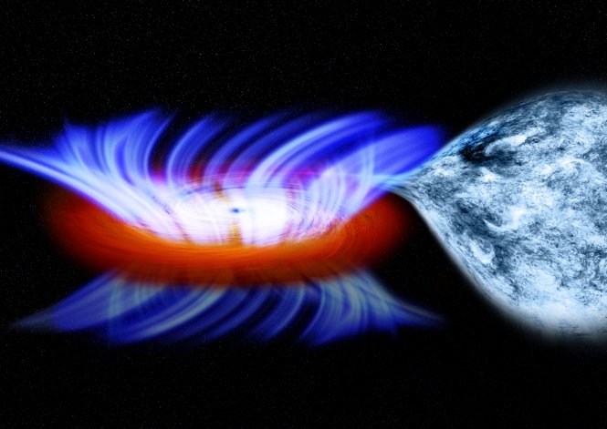 Artist impression of binary system containing stellar-mass black hole IGR J17091.