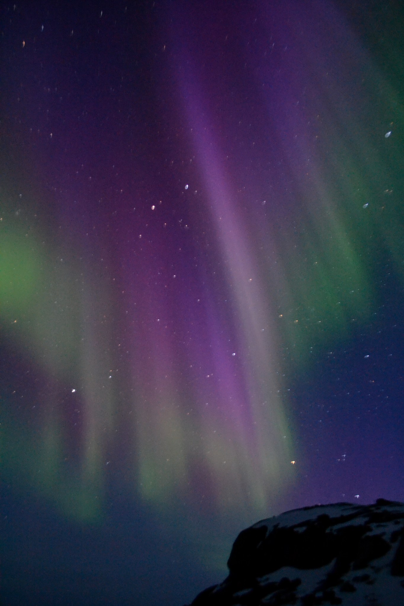 An aurora is seen over Greenland on April 2, 2011.