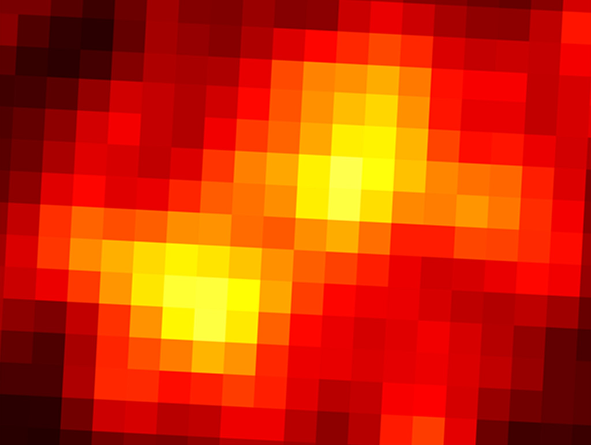 A gamma-ray view of the same region shown above in visible wavelengths.
