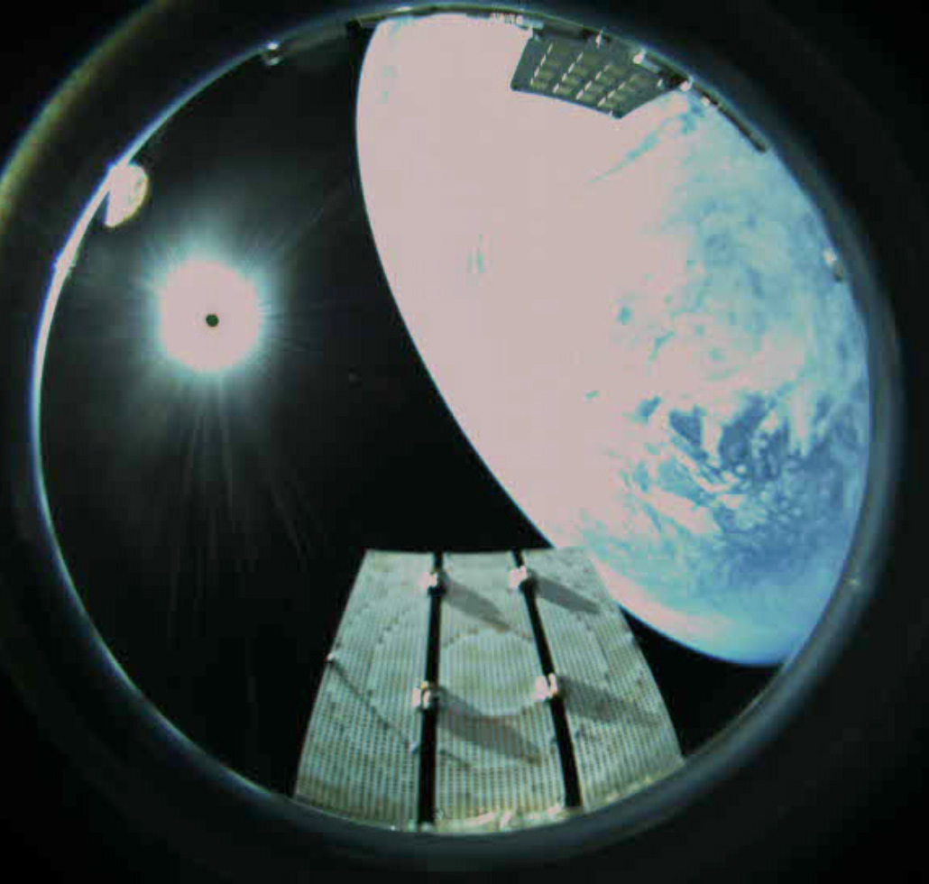 ISARA’s reflectarray antenna deployed in orbit in preparation for high-speed radio communications demonstration.