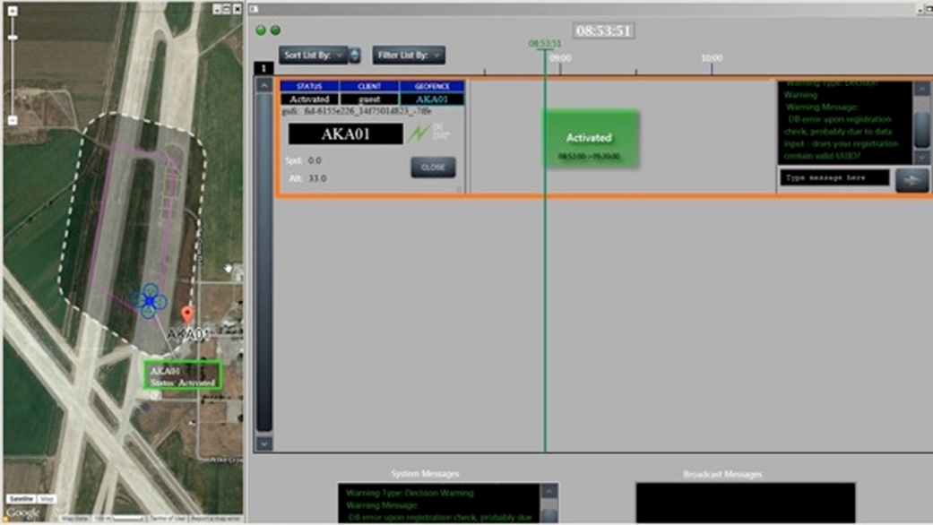 UTM system scheduling and tracking onscreen displays