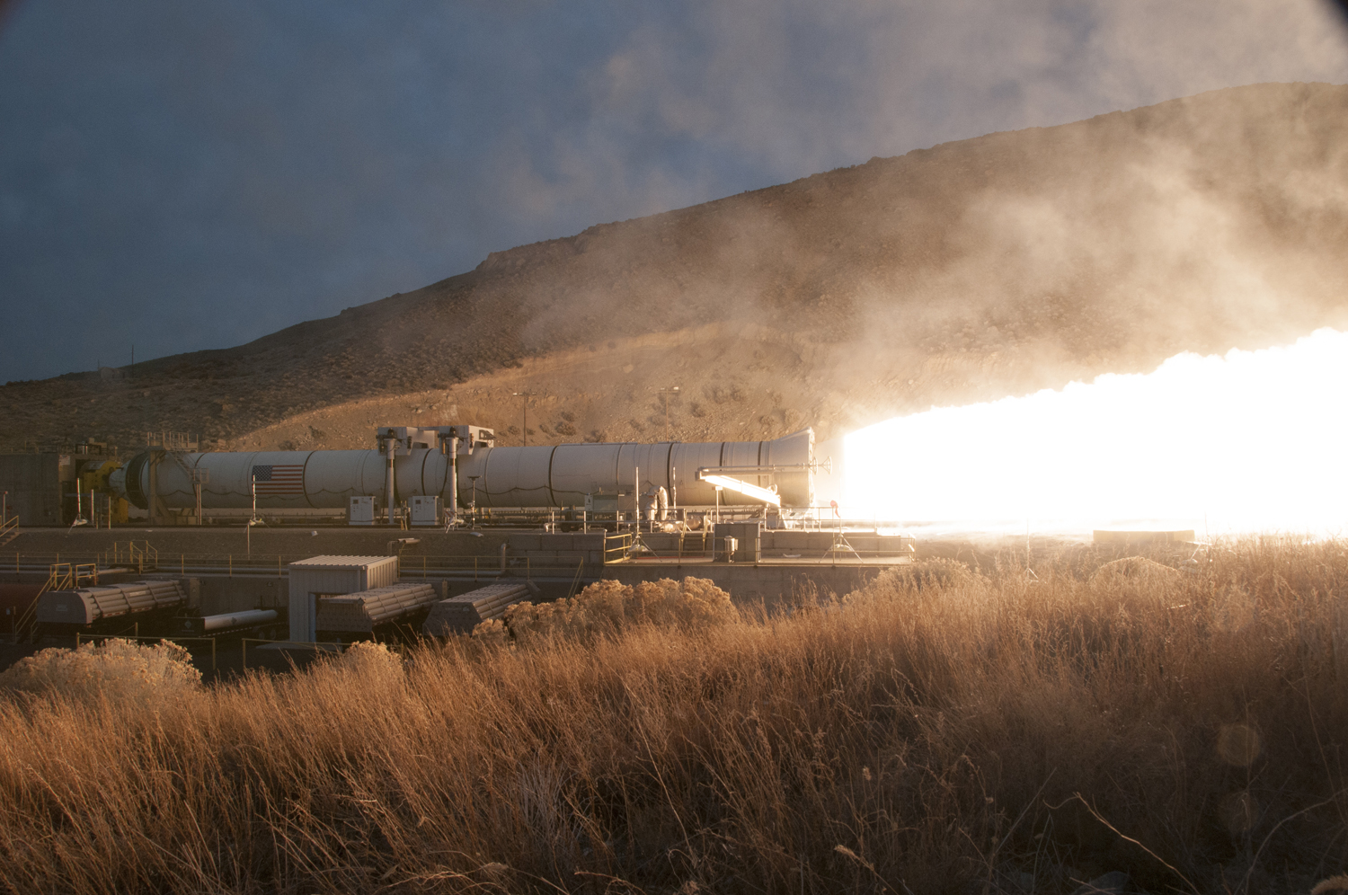 The booster for NASA’s Space Launch System rocket was fired for a two minute test on March 11. 