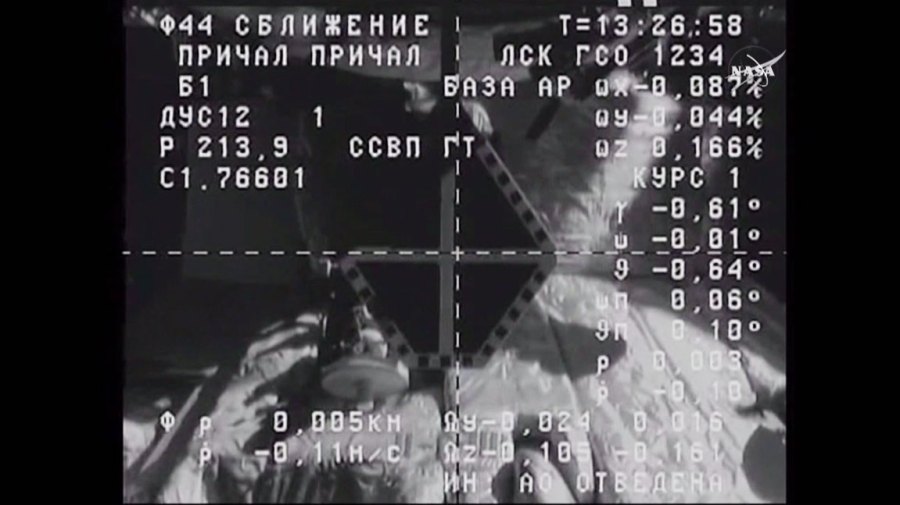 The Progress 62 Spacecraft Docks