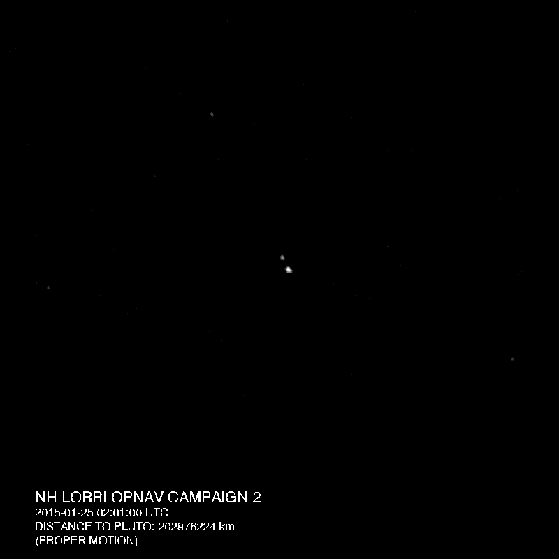 images taken as part of a New Horizons optical navigation campaign to better refine the locations of Pluto and Charon 