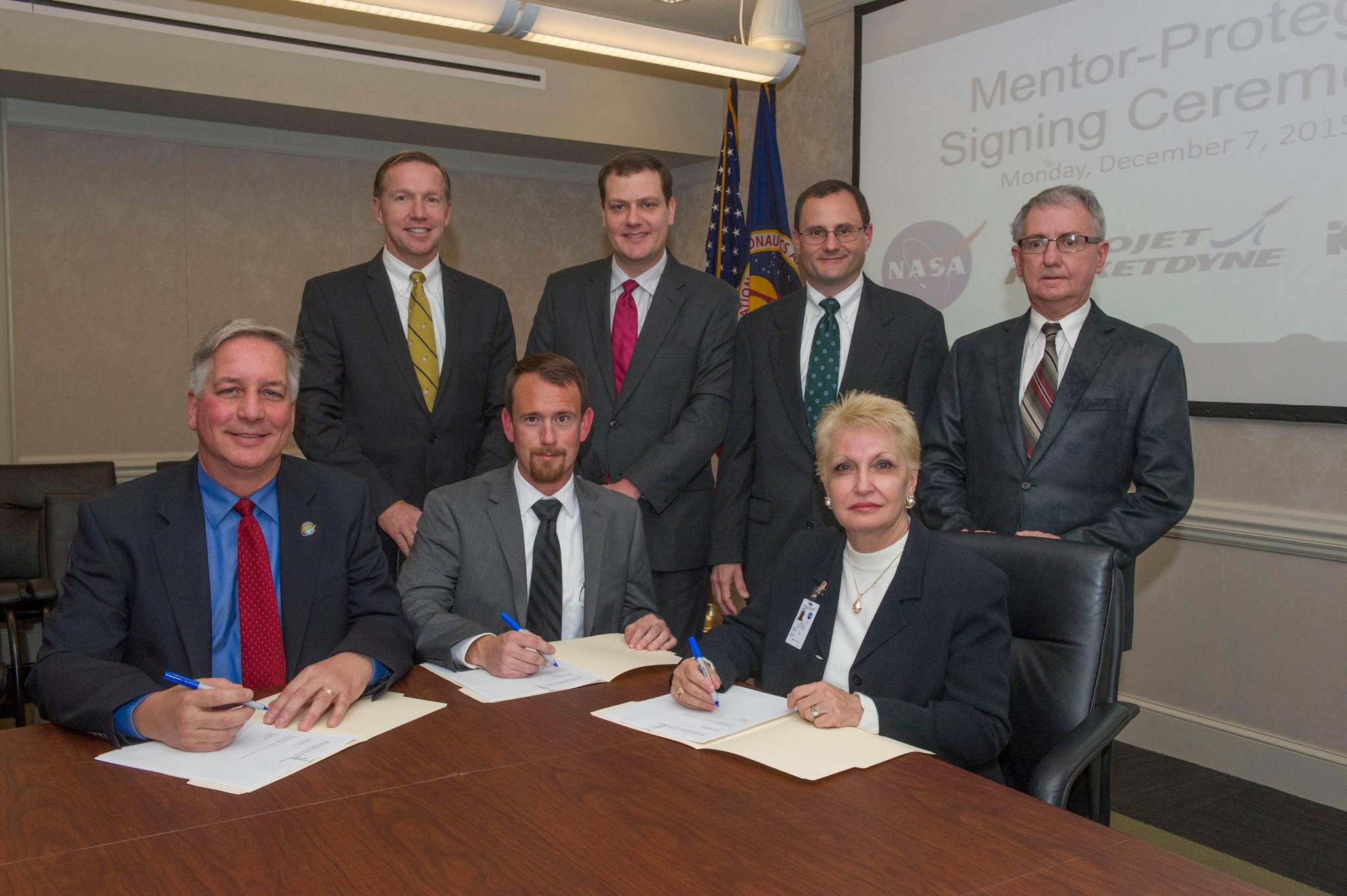 Executives of technology firms Aerojet Rocketdyne of Sacramento, California, and ICO RALLY Inc., of Palo Alto, California
