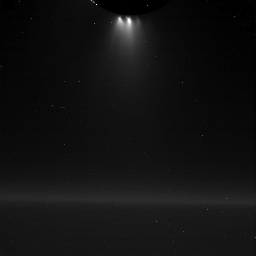Unprocessed view of Saturn's moon Enceladus