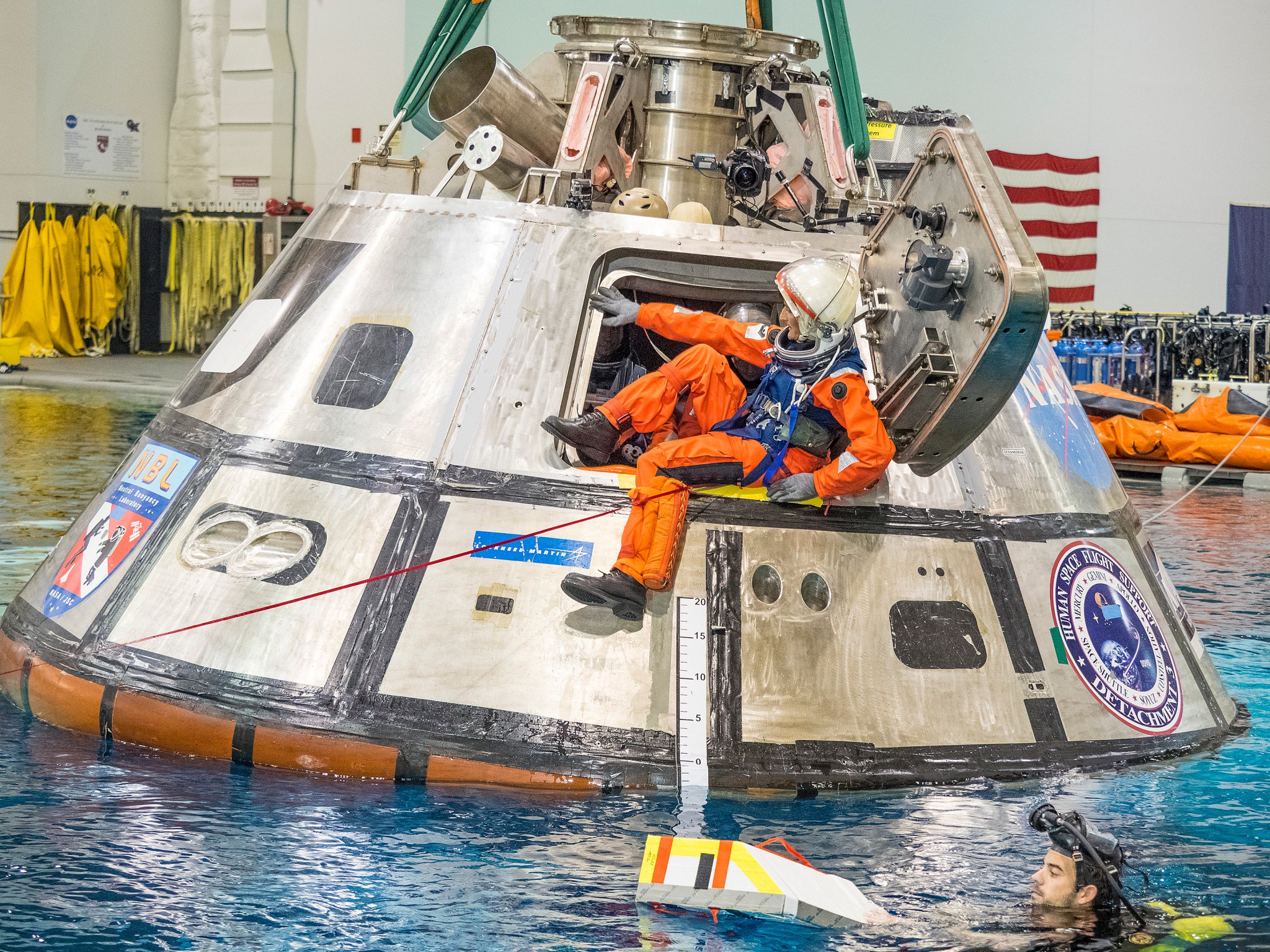 Suni Williams exits a test version of Orion