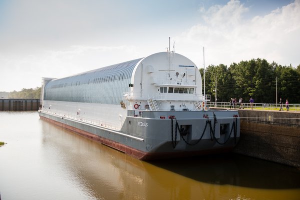 In August, NASA completed modifications to the Pegasus barge, which will transport the SLS core stage.