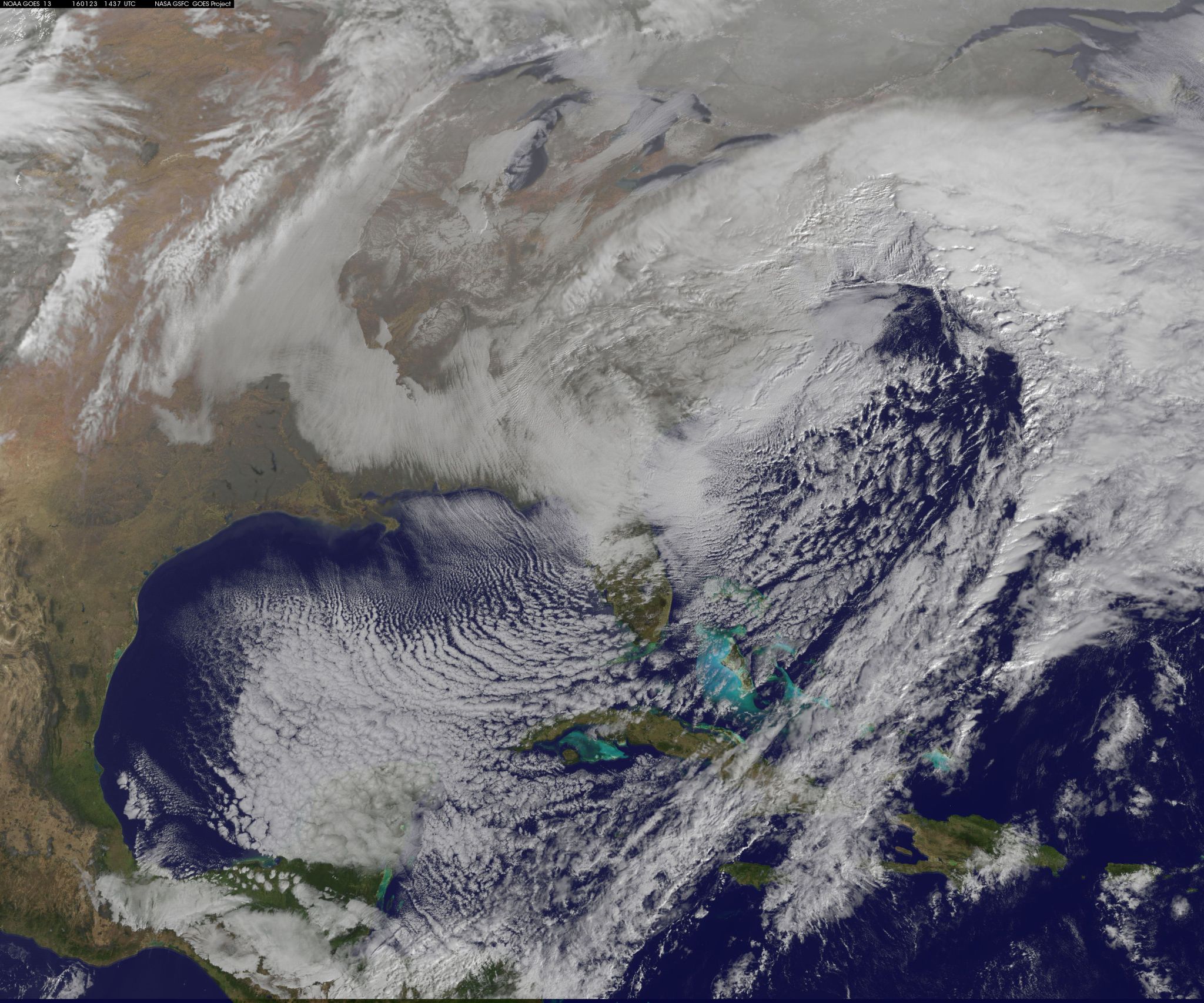 GOES-East image of Blizzard 2016