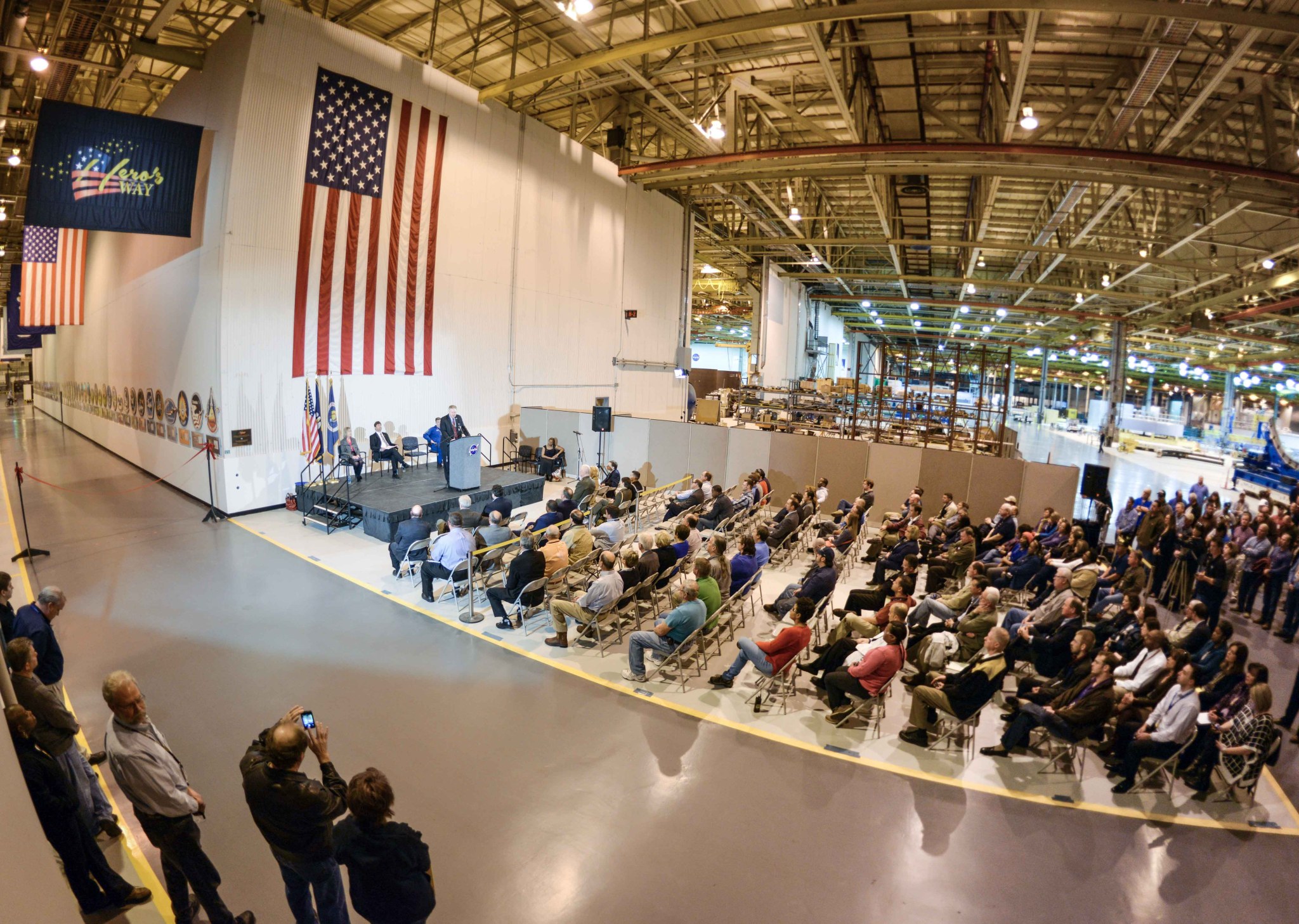 Team members at Michoud Assembly Facility attended a ceremony Feb. 5 honoring members of NASA who have lost their lives.