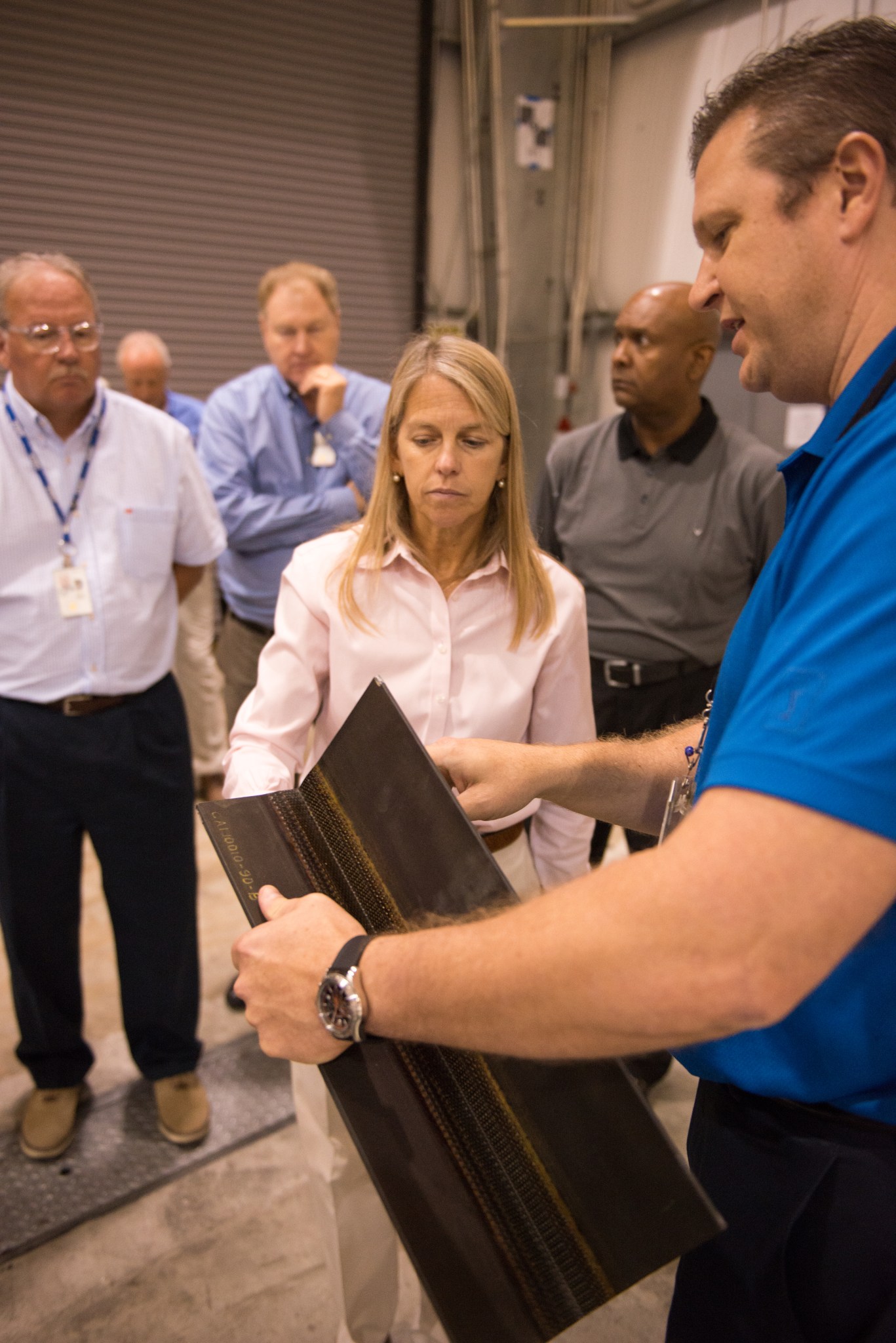 NASA Deputy Administrator Dr. Dava J. Newman, center, visited NASA’s Michoud Assembly Facility on Aug. 14 