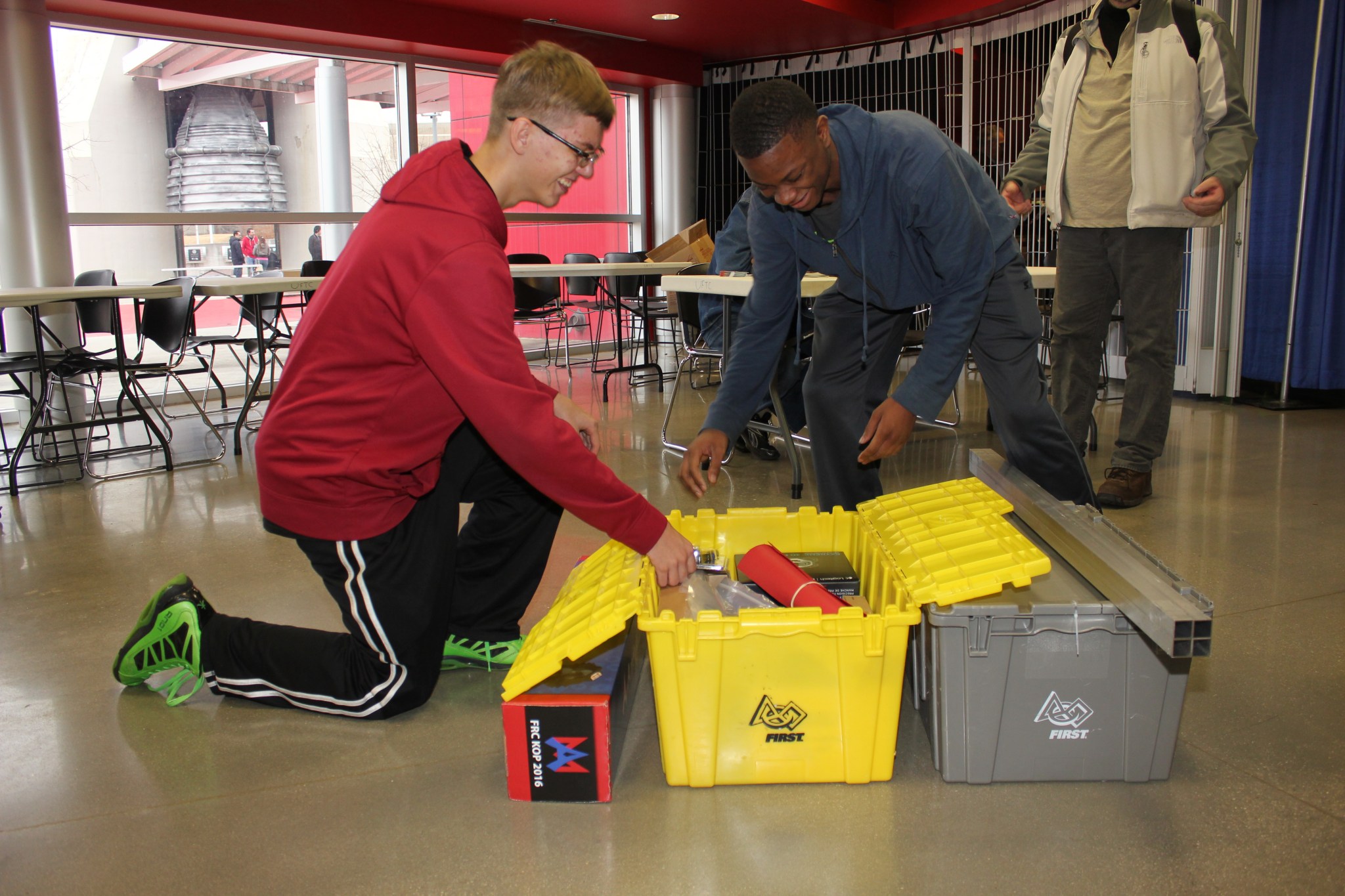 Members of “Team 6158: Colonel Robotics” from Woodlawn Magnet High School in Birmingham.