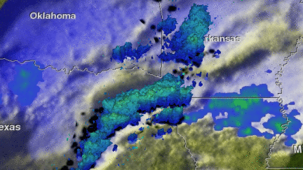 Animated GIF of GPM flyby of winter blizzard