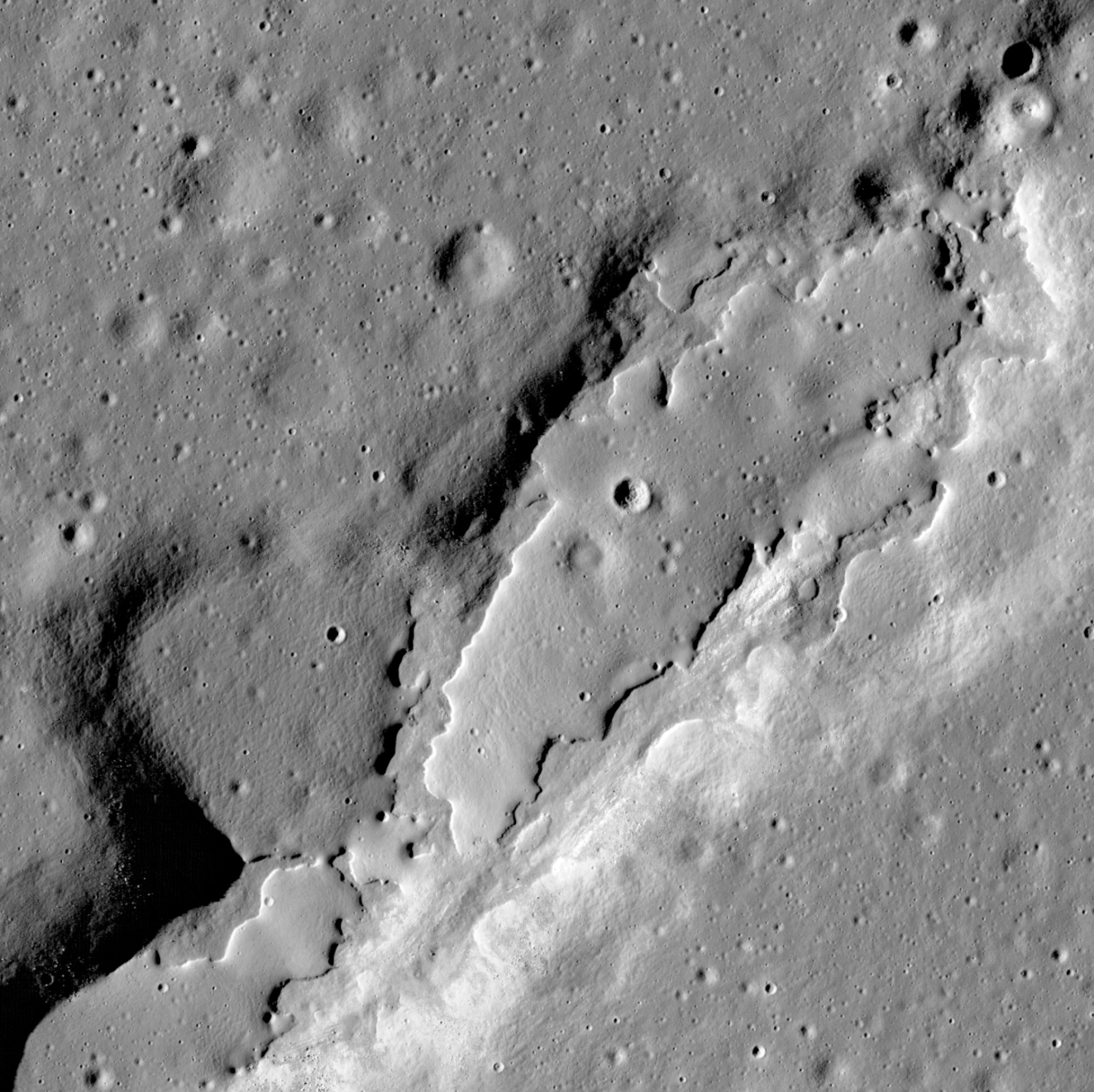 overhead view of lunar terrain with craters