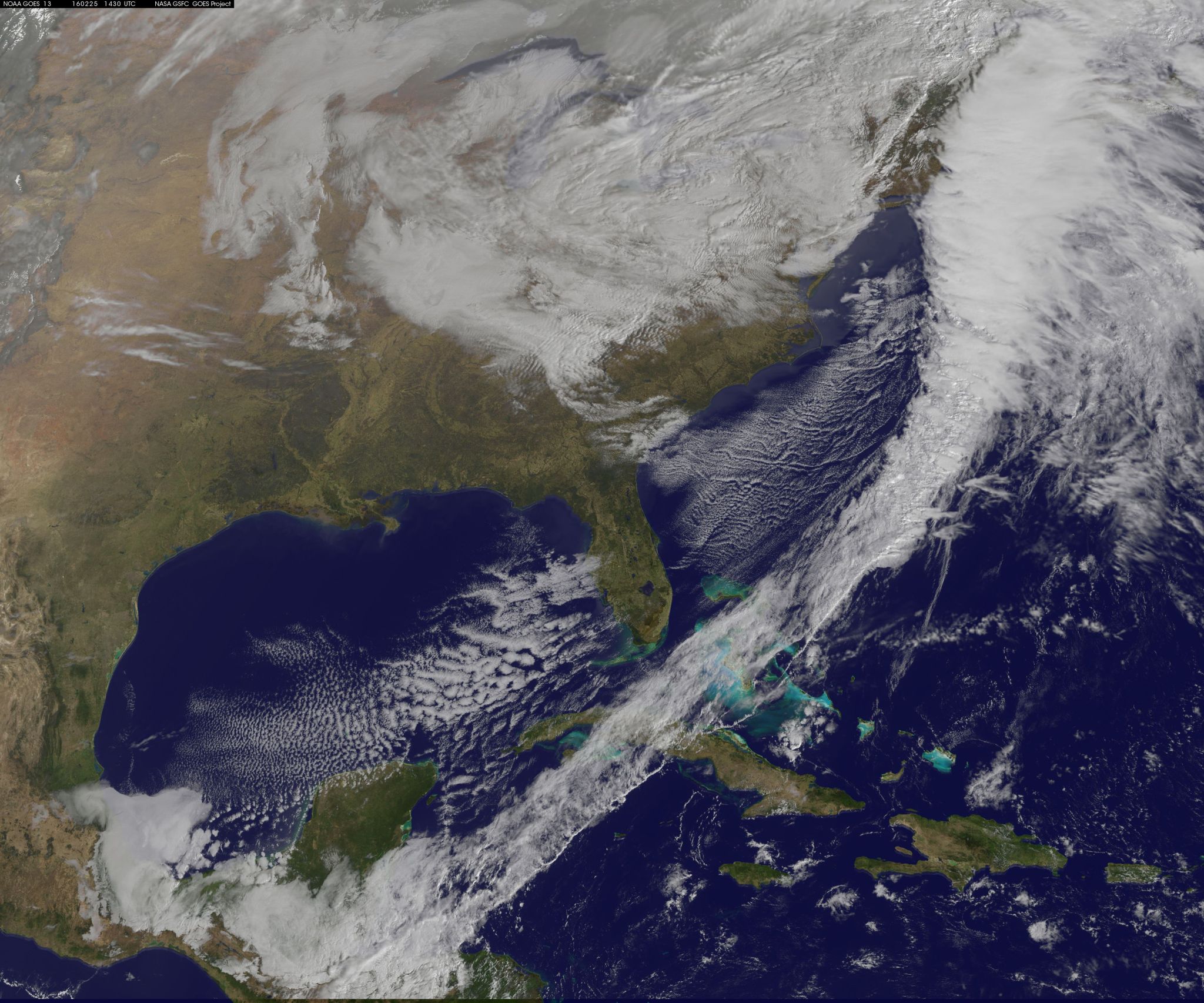 GOES-East image of clouds