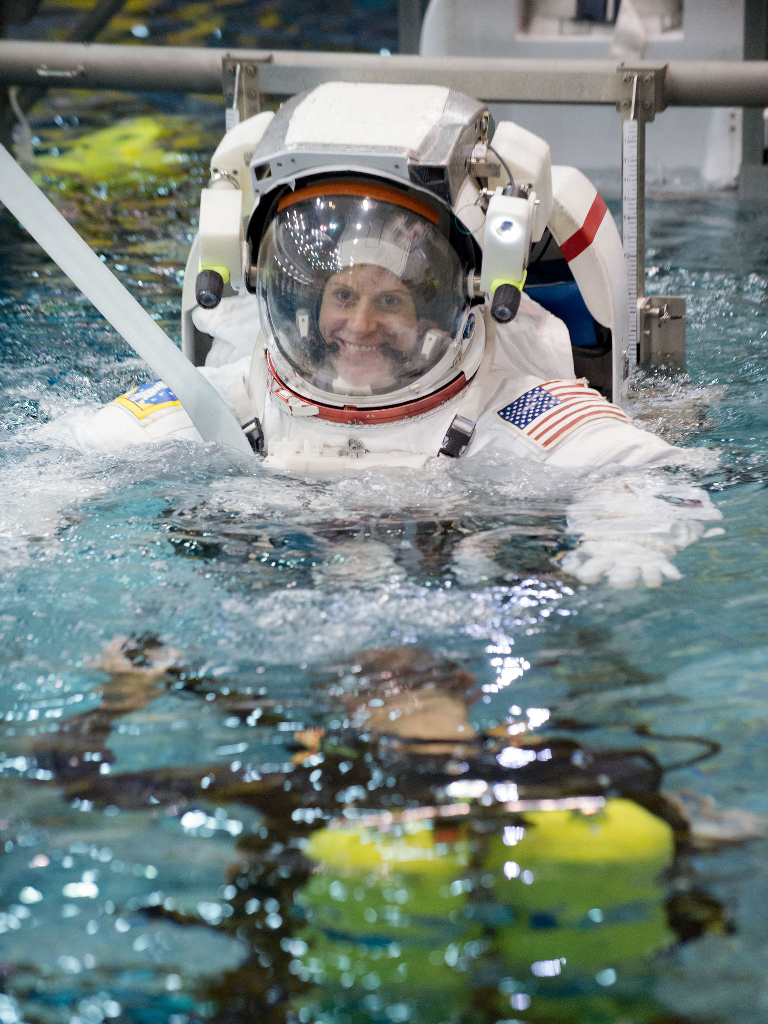 NASA astronaut Kate Rubins trains in the Neutral Buoyancy Lab