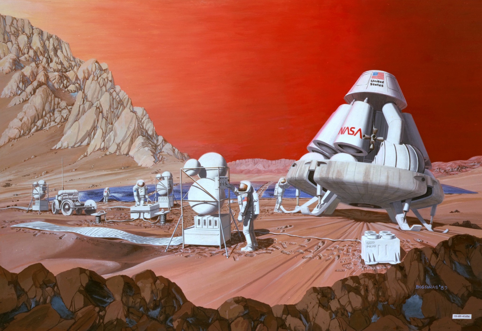 Artist Depiction of Manned Mission on Mars