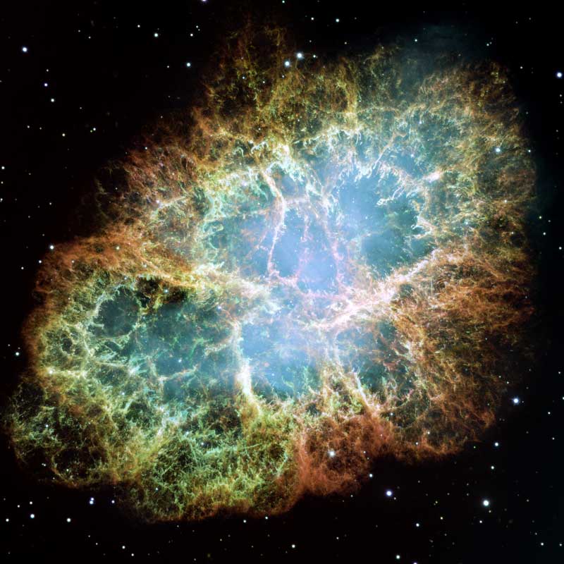 The Crab Nebula, the remains of a supernova