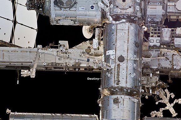 Location of the Window Observational Research Facility (WORF) in the Destiny Module, in which the Meteor camera will be installe