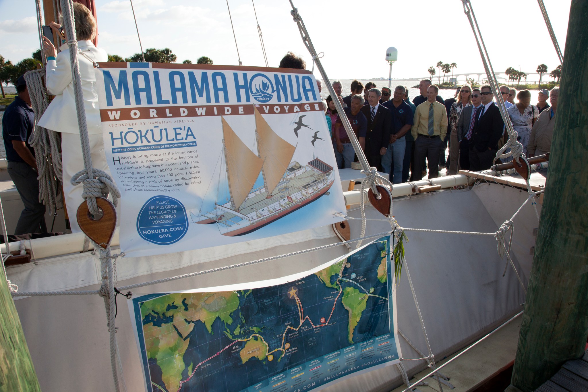 A ceremony on the Hokulea