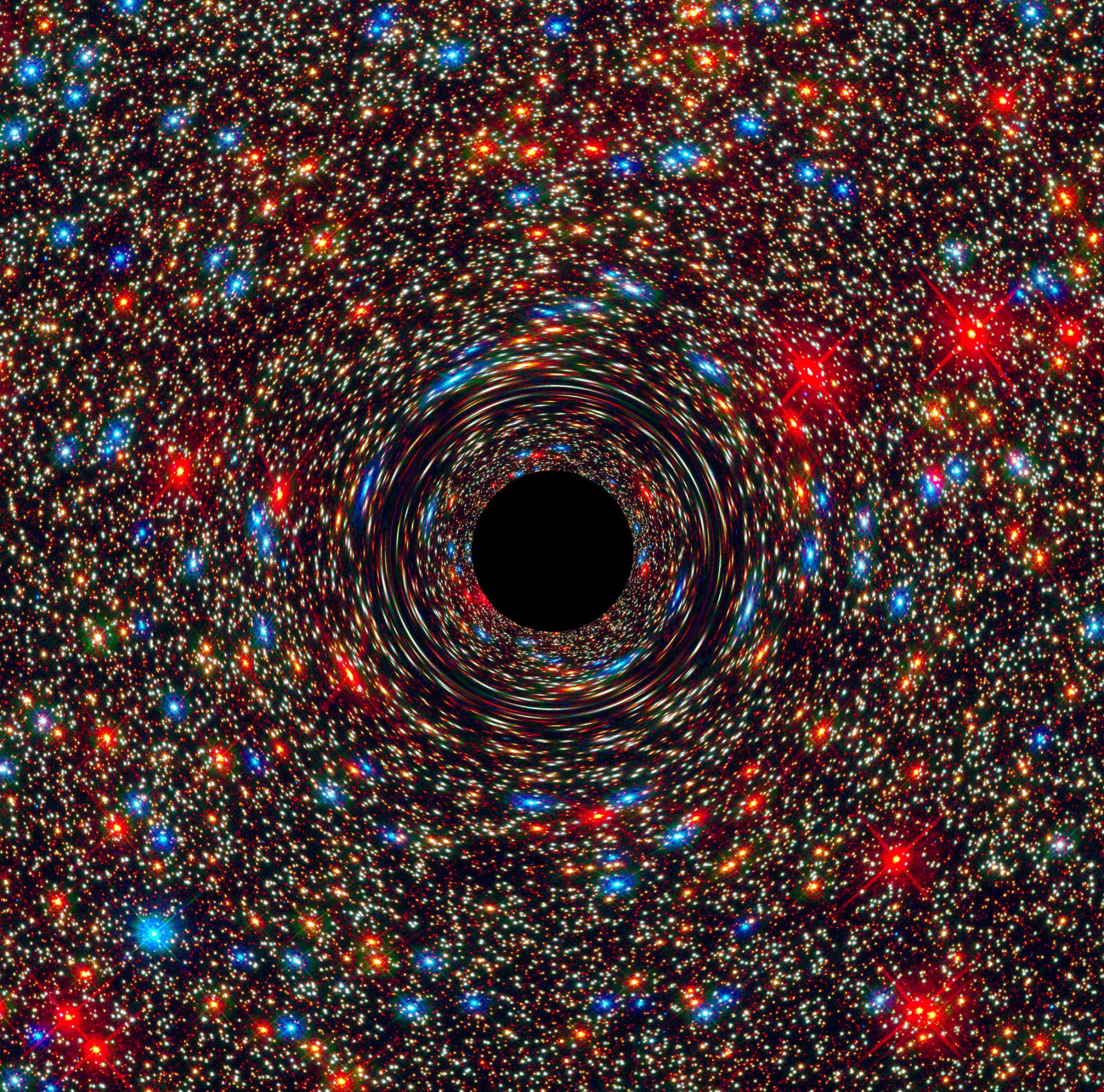 An artist's drawing a black hole named Cygnus X-1.