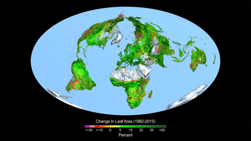 
			Carbon Dioxide Fertilization Greening Earth, Study Finds - NASA			