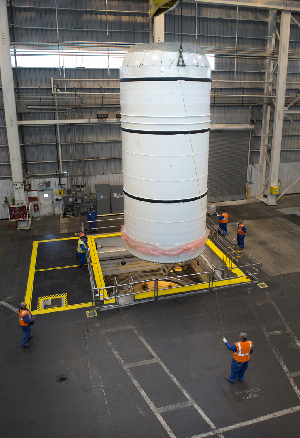 The first of 10 flight segments for the two solid-rocket boosters of NASA’s Space Launch System 