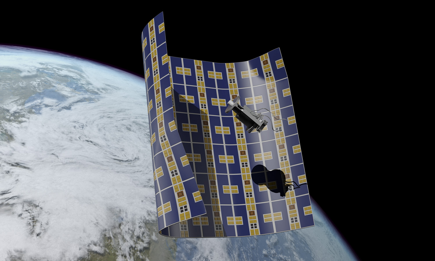 Graphic depiction of the Brane Craft concept in space above the Earth.