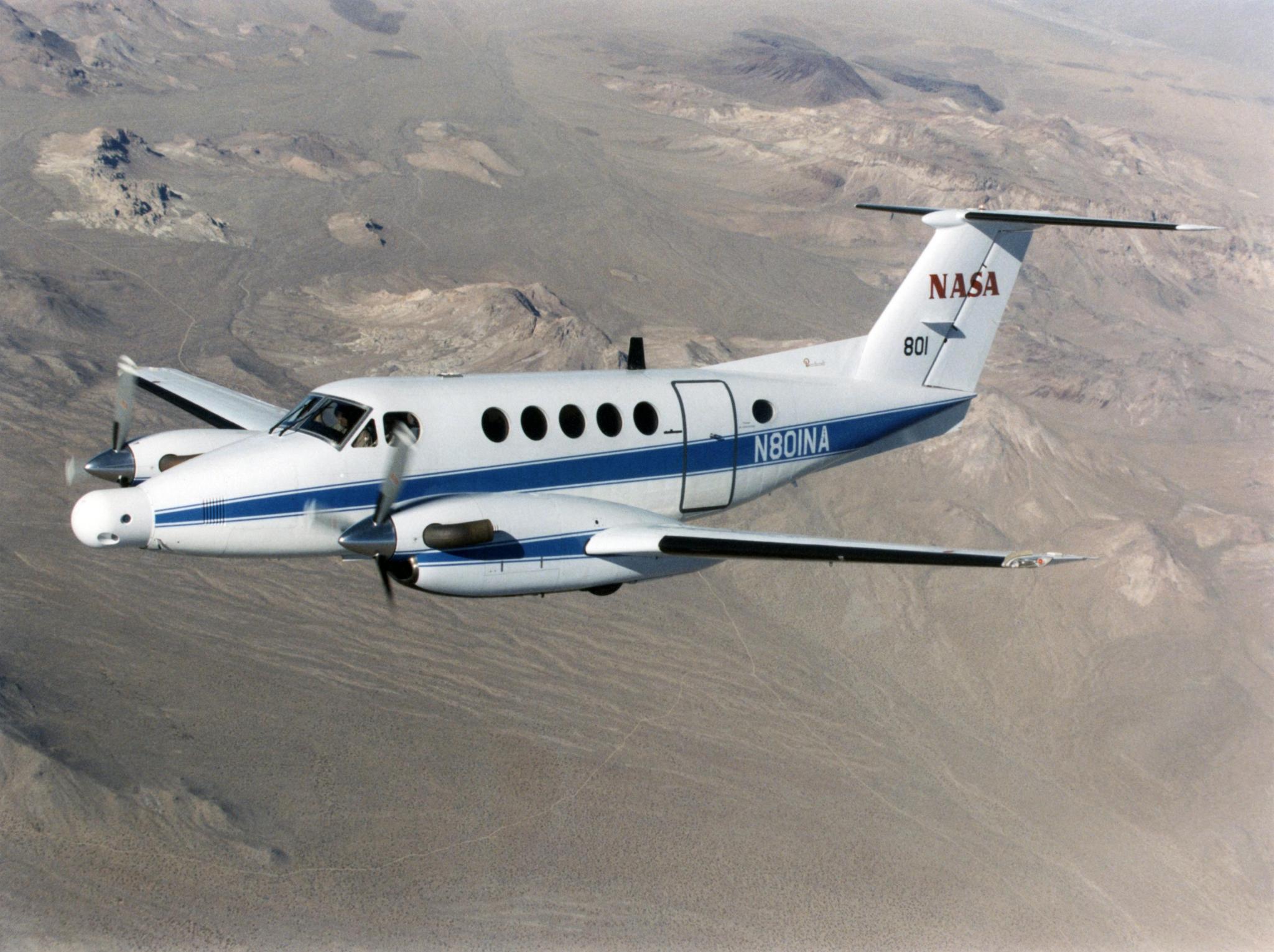 NASA aircraft in flight.