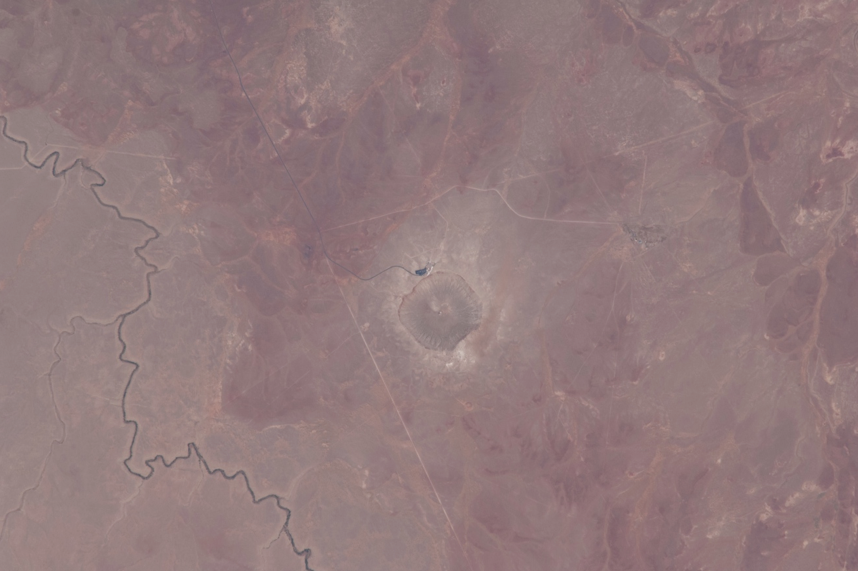 Meteor Crater, Arizona imaged from the International Space Station