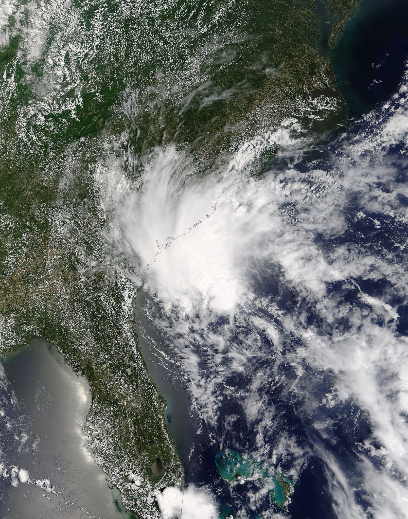 Tropical Storm Bonnie seen by Terra