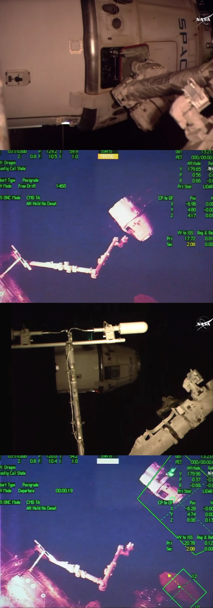 SpaceX Dragon resupply craft departs the International Space Station