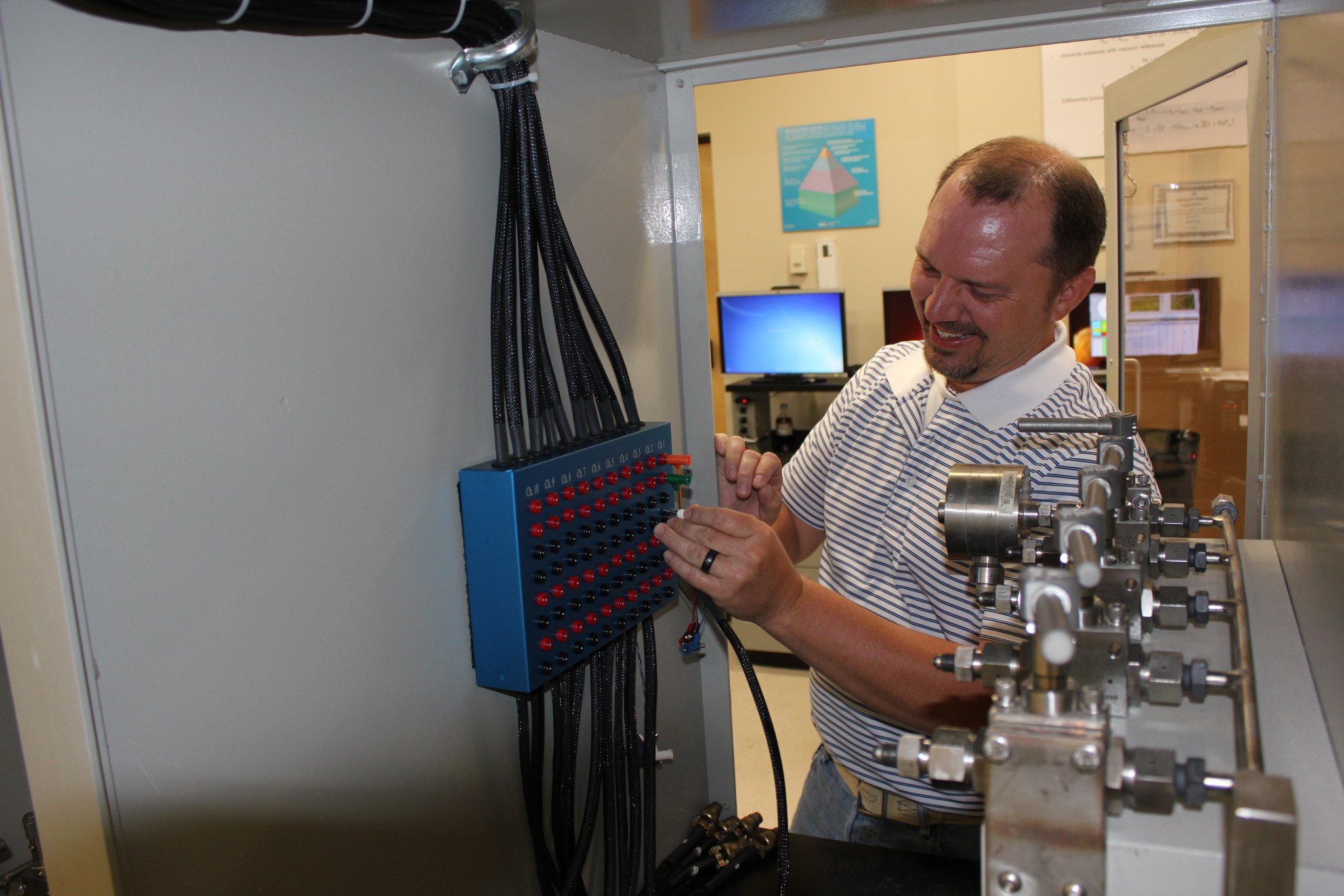 Josh Hyde, a metrology technician in Marshall’s Metrology and Calibration Laboratory.