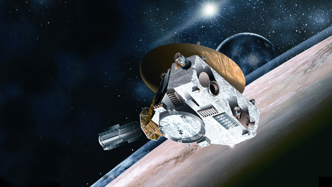 An artist's concept of the New Horizons spacecraft.