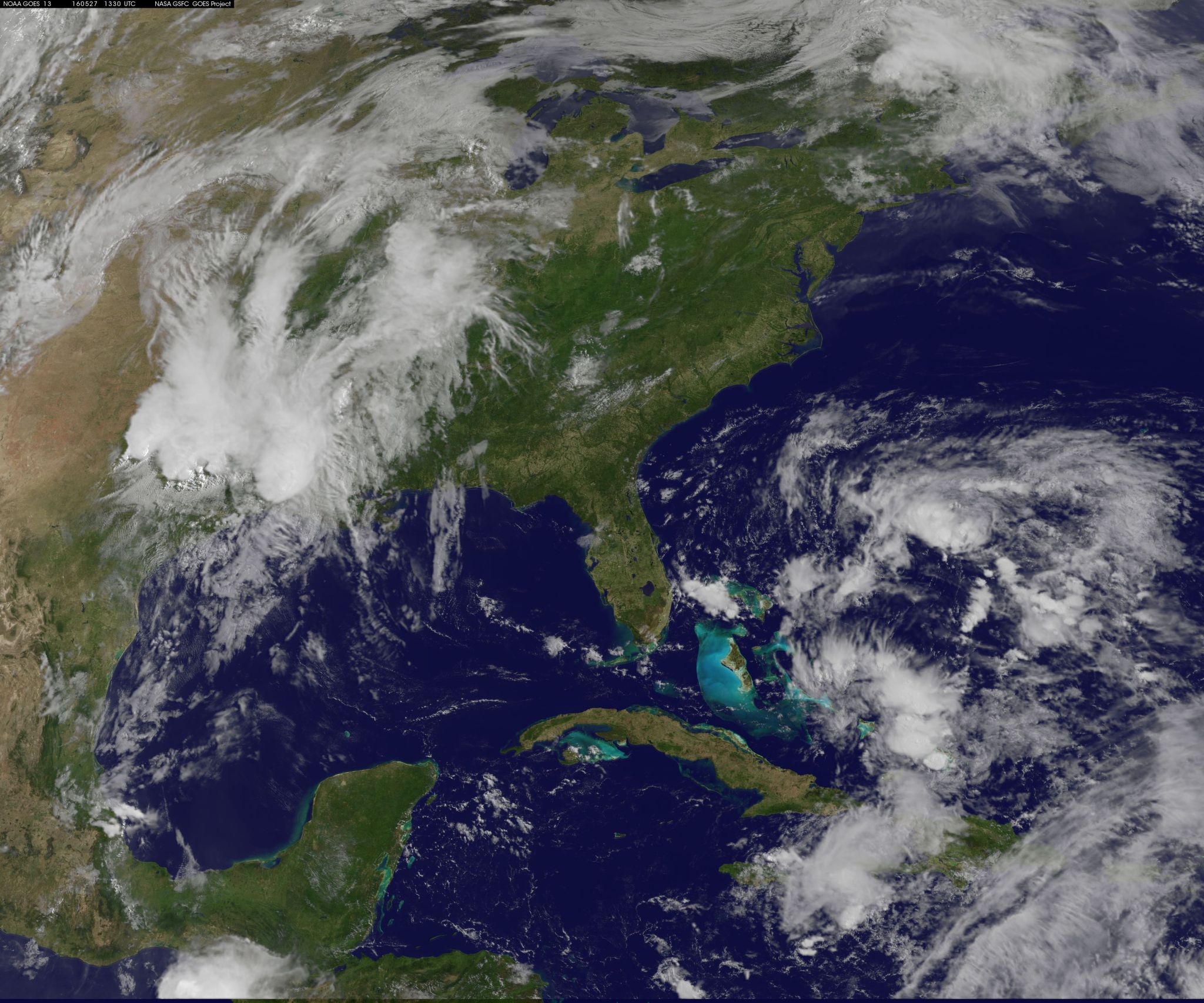 NOAA's GOES-East satellite captured this daytime view of developing System 91L.