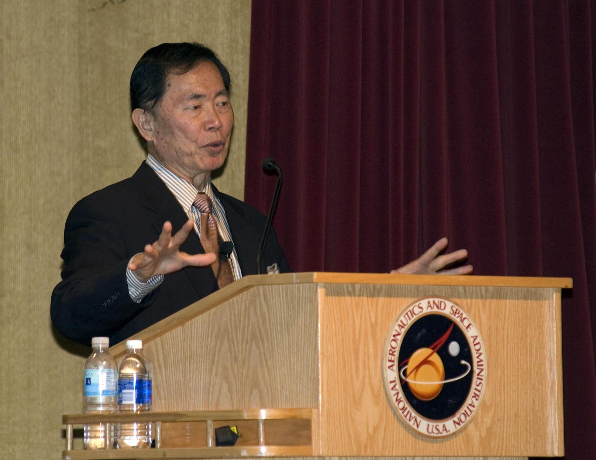 George Takei spoke of his experiences growing up in a Japanese-American internment camp in World War II during his presentation 