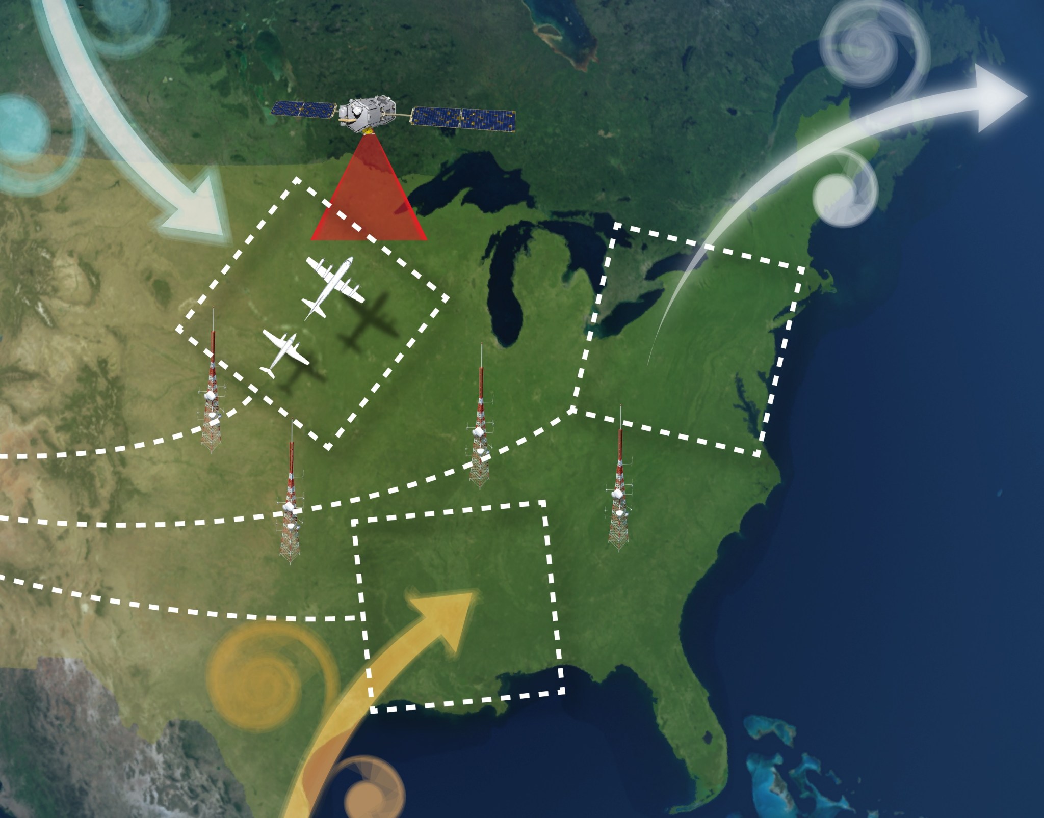 The ACT-America, campaign will study the atmosphere over three areas of the eastern United States this summer.