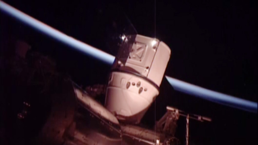 SpaceX Dragon Attached to Station