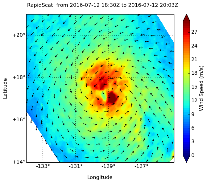 RapidScat image of Celia